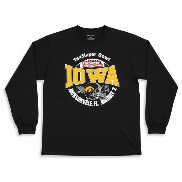 Champion Other - Champion Iowa Hawkeyes 2015 TaxSlayer Bowl Long Sleeve Black T-Shirt Men's Large